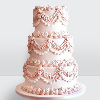 Свадебный торт ламбет розовый 3 яруса