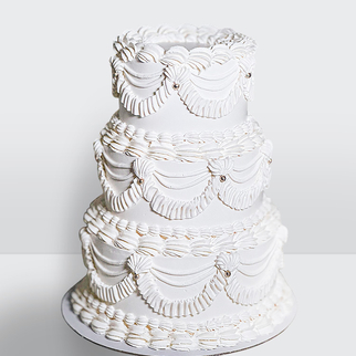 Свадебный торт классический ламбет 3 яруса белый