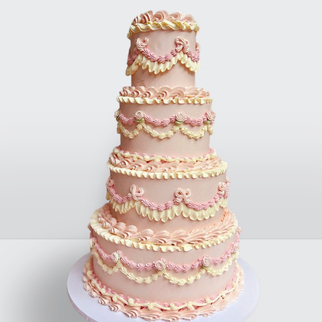 Свадебный торт ламбет розовый 4 яруса