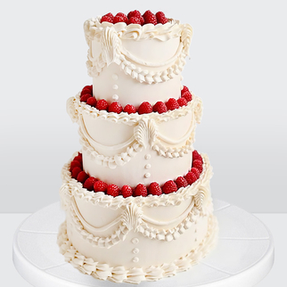 Свадебный торт ламбет 3 яруса с малиной
