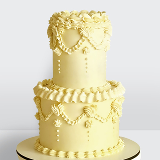 Свадебный торт ламбет 2 яруса желтый