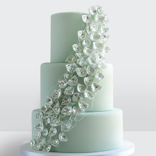 0 Свадебный торт с кристаллами 3 яруса