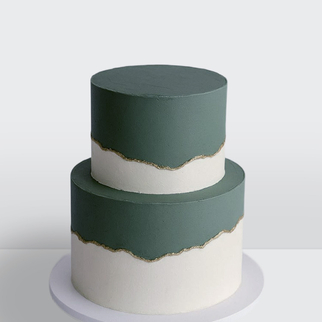 0 Торт 2 яруса в стиле минимализм серый с золотом