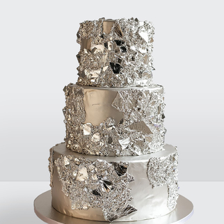 0 Торт 3 яруса из зеркальных кристаллов