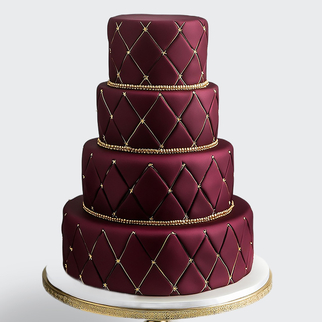 0 Торт 4 яруса, бордо с золотом в стиле ампир
