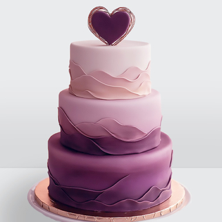 0 Торт 3 яруса с градиентом и сердцем