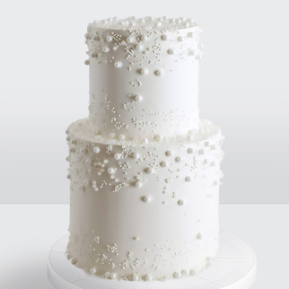 0 Торт 2 яруса с бусинами, минимализм