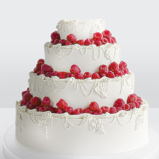 Торт ламбет 4 яруса, со сливками и малиной