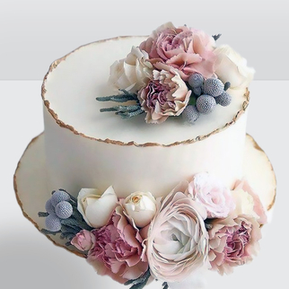 Торт с винтажными цветами