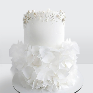 0 Торт 2 яруса с бусинами, драпировкой