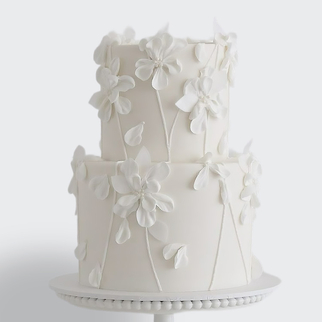 0 Торт 2 яруса с цветами минимализм