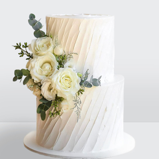 Торт 2 яруса, с розами на свадьбу