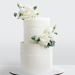 0 Торт 2 яруса с белыми розами