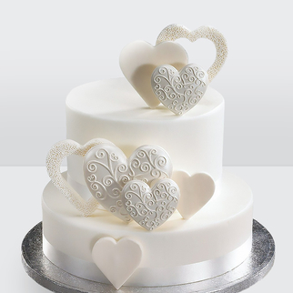 0 Торт 2 яруса, с сердечками