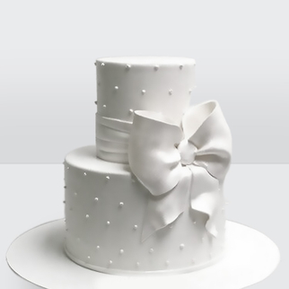 0 Торт 2 яруса, с бантом и бусинами