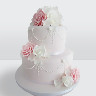 Торт 2 яруса с розами