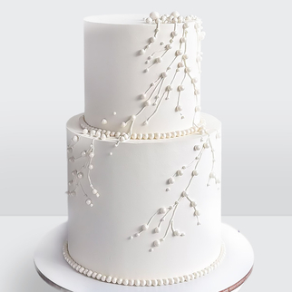 0 Торт 2 яруса с бусинами, в стиле минимализм
