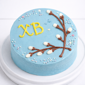 Бенто торт голубой с вербой ХВ